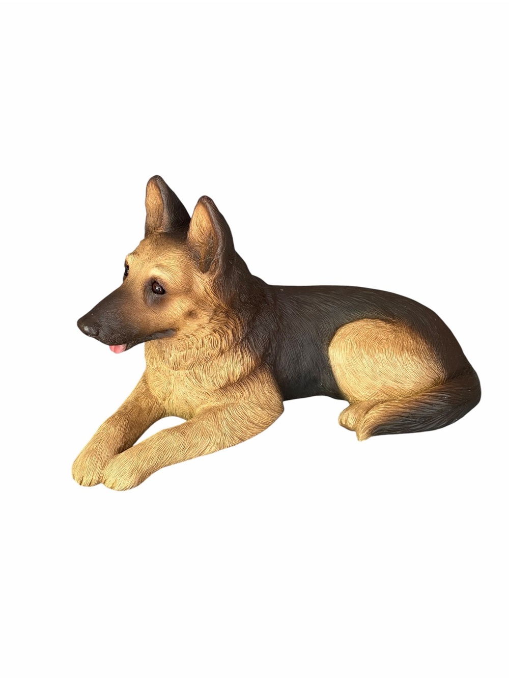 Sandicast German Shepherd Lying Dog Figurine Hand-Painted 1984 Vintage